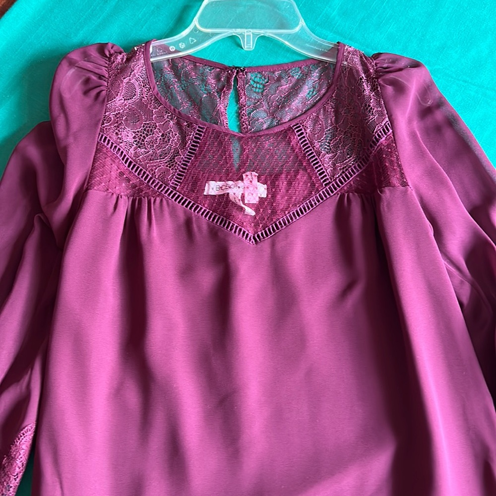 BCB generation, designer, maroon lace size extra extra small ladies dress 31”